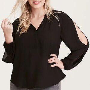 Torrid Georgette Split Sleeve Blouse